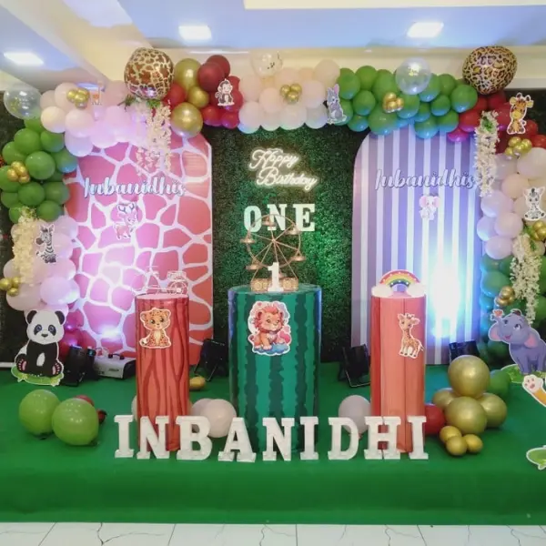 Outdoor wedding decoration setup in Chennai